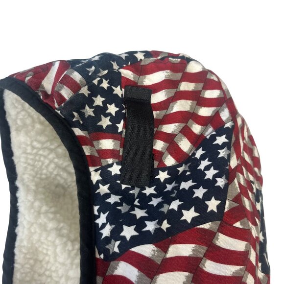 Patriotic American Flag Hood Liner With Warm Fleece Lining - Picture 5 of 9